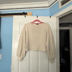 SHEIN Cream Textured Knit Top